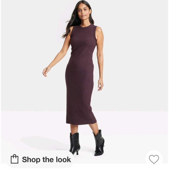 Universal Thread Purple Ribbed Bodycon Midi Dress - Picture 1 of 8